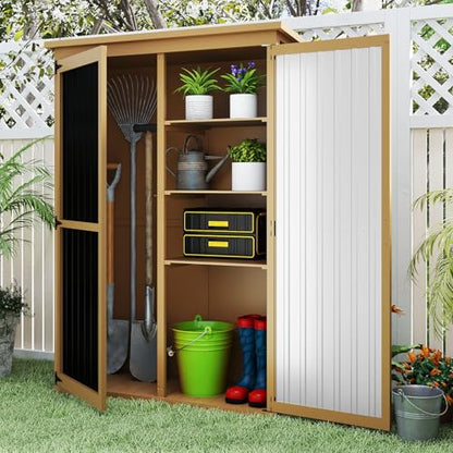 Outdoor Storage Shed with Adjustable Shelf
