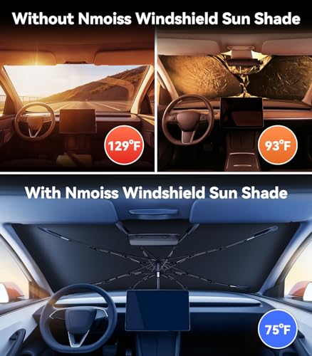 2026 Nmoiss Windshield Sun Shade Umbrella [Vinyl Coating Heat Shield]