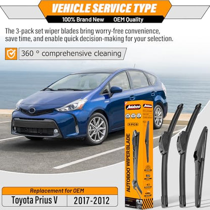 Windshield Wiper Blade Replacement for Toyota Prius V 2012
