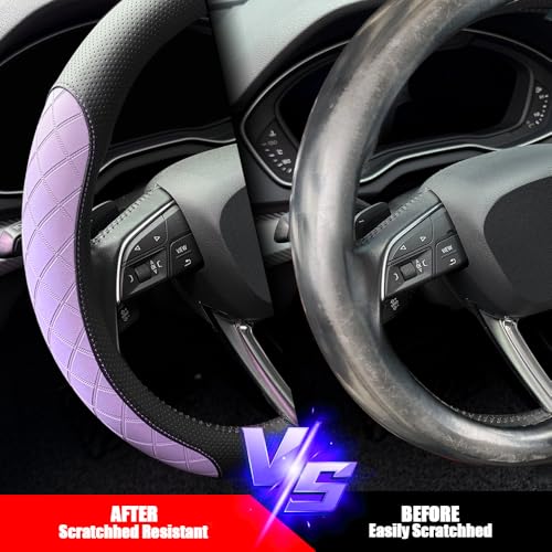Nappa leather steering wheel cover