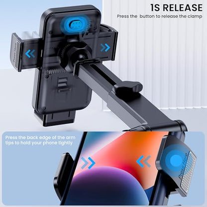 Phone Holder Car Mount for iPhone [Powerful Suction] Phone Mount for Car Dashboard Windshield Air Vent Universal Accessories Automobile Phone Holder Fit iPhone Smartphone Carbon Fiber