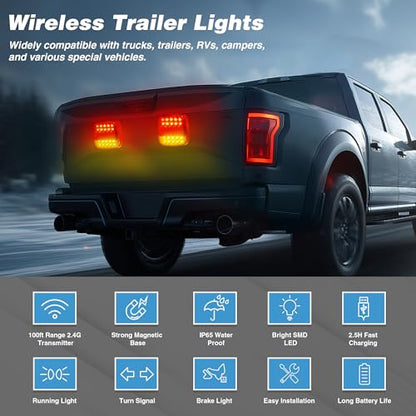 Wireless Magnetic Trailer Lights (2 Count)