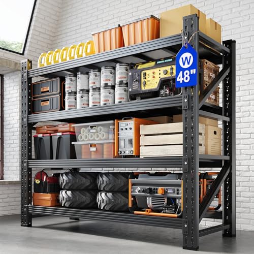 48" W Metal Garage Storage Shelves (4 Count)