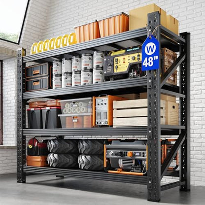 48" W Metal Garage Storage Shelves (4 Count)