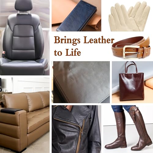 Gray Leather Recoloring Balm Vinyl Auto Dash Board Car Seats Interior Paint Furniture Dye Color Restorer Shoes Sofa Gloves Jacket Purse Bag Couch Stain Remover Fade Scratches Wear Out Repair (12 Fl Oz)