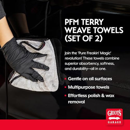 PFM Terry Weave Microfiber Towel for Car Cleaning (2 Count)