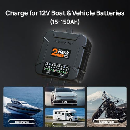 2 Bank Marine Battery Charger 5X2