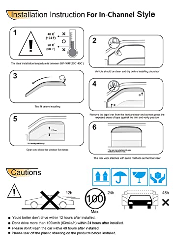 Window Visor Rain Guard for 93 (2 Count)