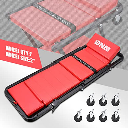 TOOLS 00192 48" 2 IN 1 Folding Rolling Garage Shop Creeper Roller Seat