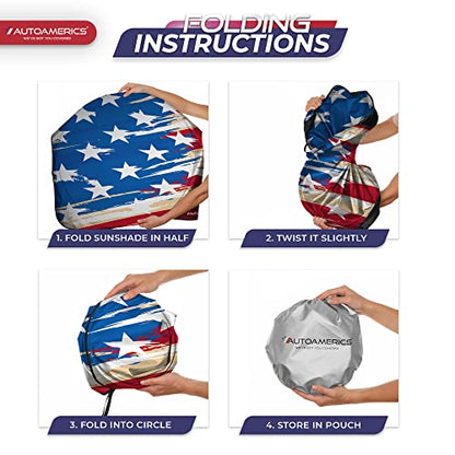 1 Piece Windshield Sun Shade USA Art Flag