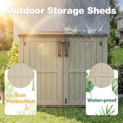 Waterproof Outdoor Storage Box 36 Cu Ft with Lockable Doors