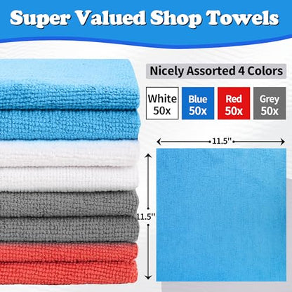 Shop Towels Microfiber Cleaning Cloth Bulk (200 Count)
