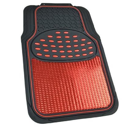 2 Tone Black & Red Floor Mats for Cars