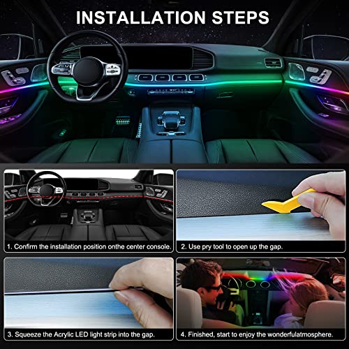 Acrylic Interior Car LED Strip Light with Wireless APP