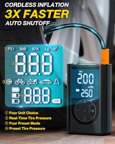 Tire Repair Kit with Portable Air Compressor