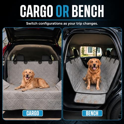 Bulldogology Dog Car Seat Cover Waterproof Heavy Duty Bench Dog Hammock Backseat Protector from Hair