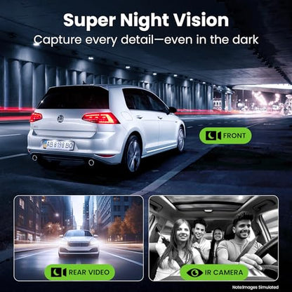 3 Channel Dash Cam 4K Front Inside Rear