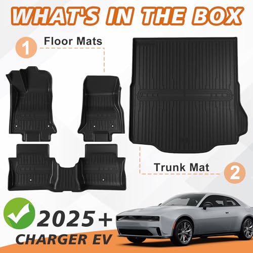 Floor Mats & Trunk Mat for 2026 2025 2024 Dodge Charger EV