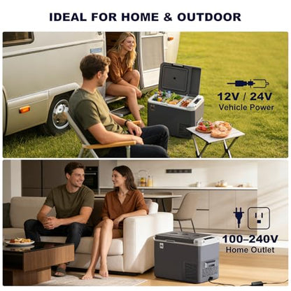 26QT Portable Freezer Compressor Cooler 12V Refrigerator APP Control