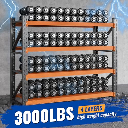 BYBYNSOE 48" W Storage Shelves 3000lbs Garage Metal Shelving Heavy Duty Garage Shelves Adjustable Storage Shelves for Industrial
