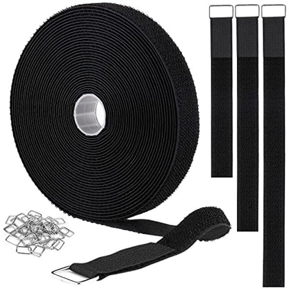 1"x32ft Hook and Loop Straps with 50 Metal Buckles (50 Count)