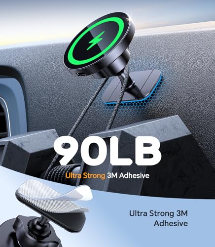 for MagSafe Car Mount Charger【Stronger Magnet】 iPhone Magnetic Wireless Car Charger【Dashboard+Vent】for Magsafe Car Charger Cell Phone Car Mount for iPhone 16 Pro Max 15 14 13 12 MagSafe Cases