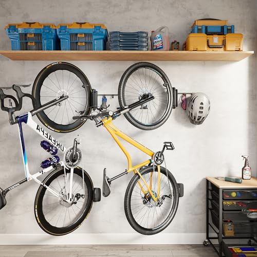 Swivel Bike Wall Mount with 2 Storage Hooks