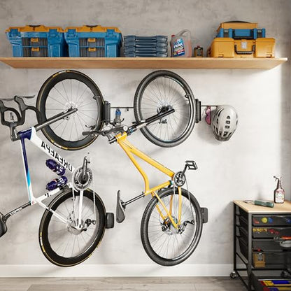 Swivel Bike Wall Mount with 2 Storage Hooks
