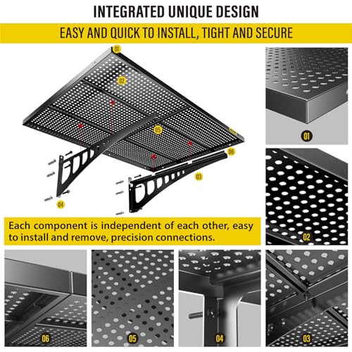 4 Pack 2x3ft Adjustable Garage Wall Shelving 1120lbs Load Capacity Heavy Duty Wall Mounted Storage Shelf Metal Floating Shelves for Garage (2 Count)