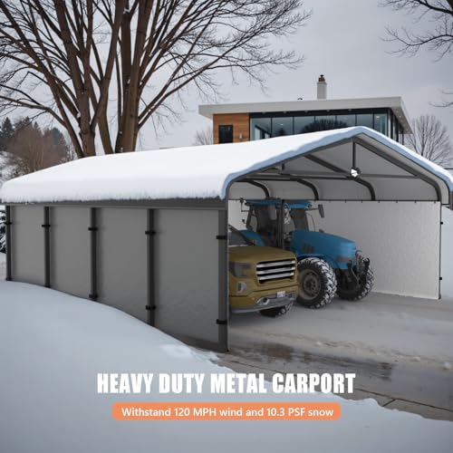 20x20 Heavy Duty Metal Carport Canopy