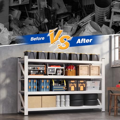 71" W Storage Shelves 5000lbs Garage Metal Shelving Heavy Duty Garage Shelves Adjustable Storage Shelves for Industrial