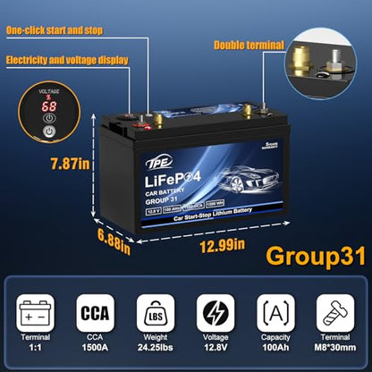 BCI Group31 Car Start Stop System LiFePO4 Lithium