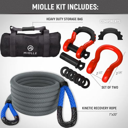 Gear Kinetic Recovery Tow Ropes for Any Recovery Situation (30 Foot)
