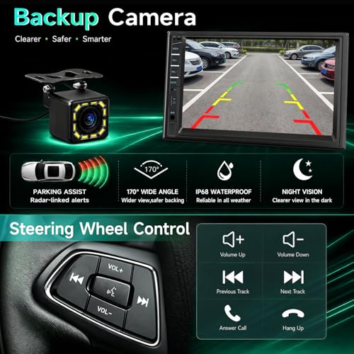 Car Stereo Double Din Radio with Bluetooth Car Audio Receivers