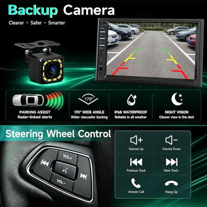 Car Stereo Double Din Radio with Bluetooth Car Audio Receivers