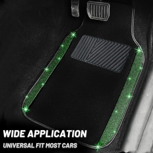 Bling Car Floor Mats Full Set and Steering Wheel Cover