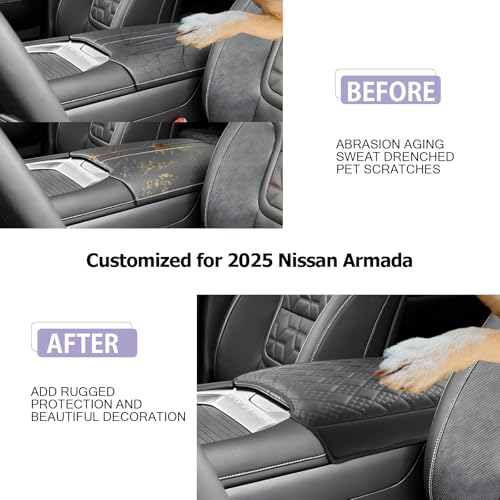 Center Console Cover Compatible with 2025 2026 Nissan Armada Accessories 2025 2026 Armada SV
