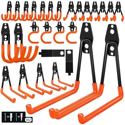 28 Pack Garage Hooks Heavy Duty with Non Slip PVC Coating (28 Count)