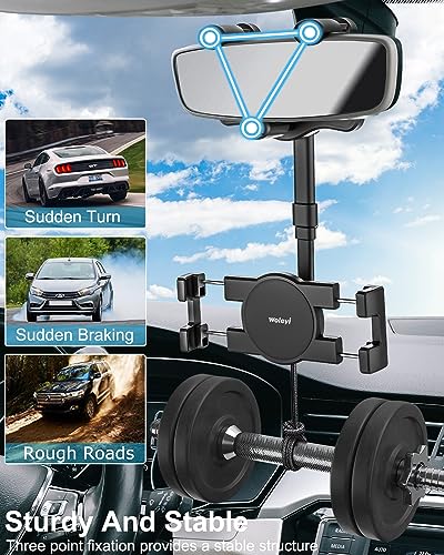 Rearview Mirror Tablet Holder for Car