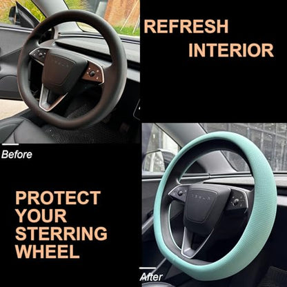 Nappa Leather Steering Wheel Cover for Tesla Model Y