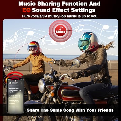 Motorcycle Helmet Headset 8 Riders Communication System X8 Intercom with Music Sharing