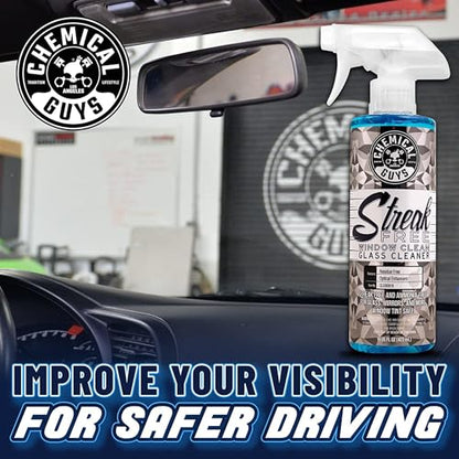 Streak Free Window Clean Auto Glass Cleaner Bundle with Waffle Weave Microfiber Towel