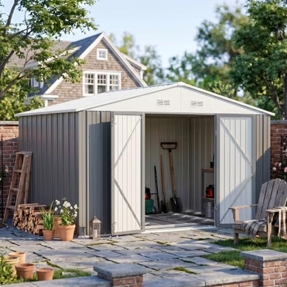 10x8 FT Outdoor Storage Shed with Floor Frame