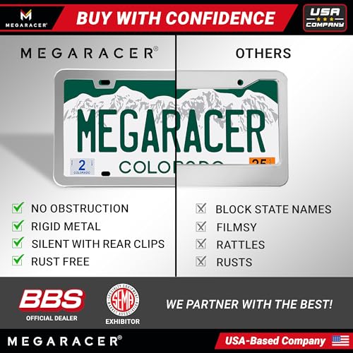 Polished Mirror Chrome Silver License Plate Frame