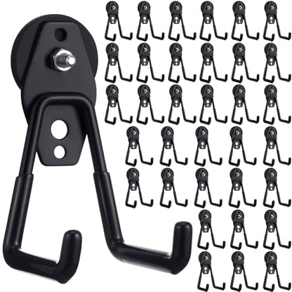 34 Pcs Large Magnetic Hooks Heavy Duty Garage Magnet Hooks Strong Storage Utility Magnetic Hangers with Anti Slip Rubber Coating for Indoor and Outdoor Hanging (34 Count)