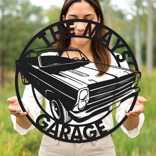Custom Garage Workshop Metal Sign Personalized Tool Name Wall Art for Car Truck Mechanic Shop Decor Durable Steel Sign for Dad Husband Men’s Auto Workspace or Fence