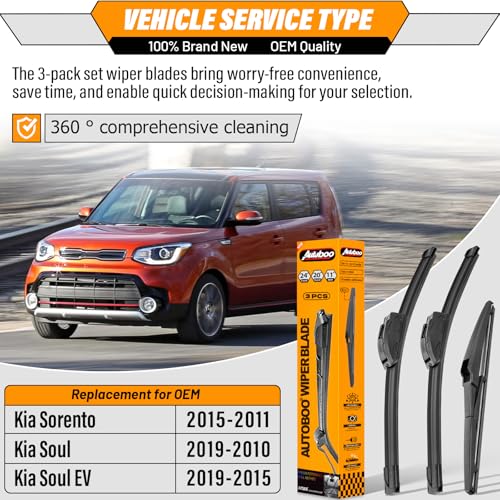 Windshield Wiper Blade Replacement for Kia Sorento Soul 2010