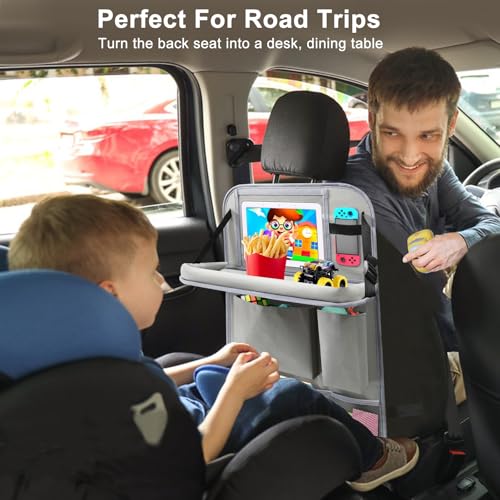 2Pack Car Backseat Organizer with Foldable Table Tray (2 Count)