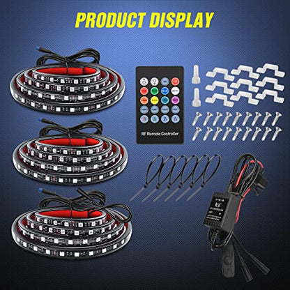 3PCS 60 Inch RGB Truck Bed Light Strip 270 LED Neon Accent LED