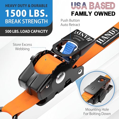 USA Based Retractable Ratchet Straps (2 Count)